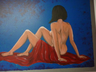 Peinture intitulée "Femme allongée" par Christine Roux, Œuvre d'art originale, Acrylique