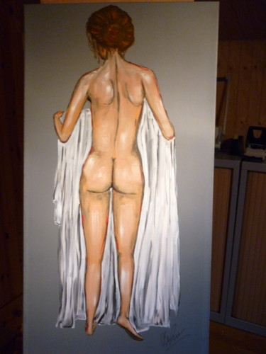 Peinture intitulée "Femme sortie du bain" par Christine Roux, Œuvre d'art originale, Acrylique