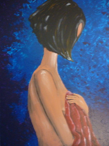 Painting titled "Seule" by Christine Roux, Original Artwork, Acrylic