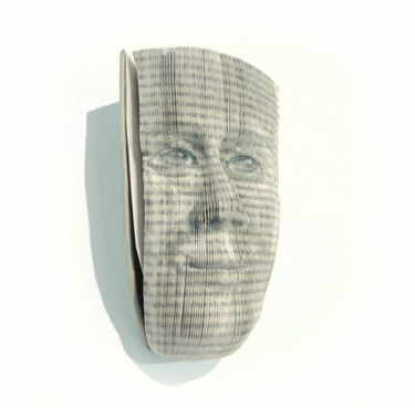 Sculpture titled "Bookface Sculpture…" by Christine Rozina, Original Artwork, Paper