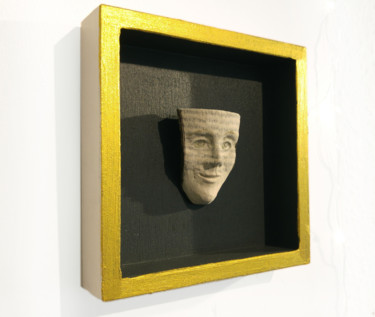 Escultura intitulada "Miniature book face…" por Christine Rozina, Obras de arte originais