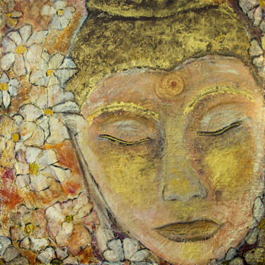 Malerei mit dem Titel "Buddha" von Energiebilder Christine Schölzhorn, Original-Kunstwerk, Acryl