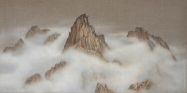 Peinture intitulée ""Monts et Nuées" N°2" par Christine Serain (Suting Su Ting), Œuvre d'art originale, Acrylique Monté sur…