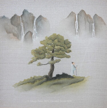 Malerei mit dem Titel "Passage N°1" von Christine Serain (Suting Su Ting), Original-Kunstwerk, Aquarell Auf Keilrahmen aus H…