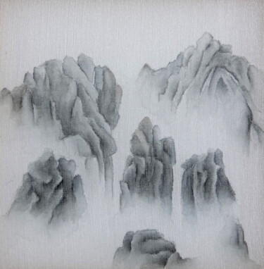 Peinture intitulée "Monts du Rocher 01" par Christine Serain (Suting Su Ting), Œuvre d'art originale, Aquarelle