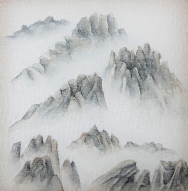 Painting titled "Monts du Rocher 03" by Christine Serain (Suting Su Ting), Original Artwork, Watercolor