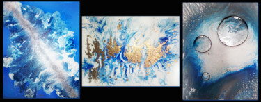 Peinture intitulée "blue sea (3x(34cmx2…" par Christine Sylvestre, Œuvre d'art originale, Acrylique