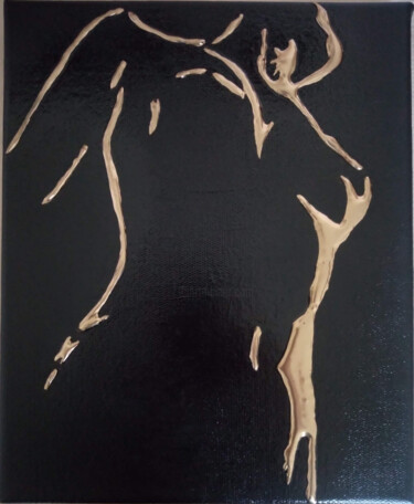 Painting titled "body black 2" by Christine Sylvestre, Original Artwork, Acrylic