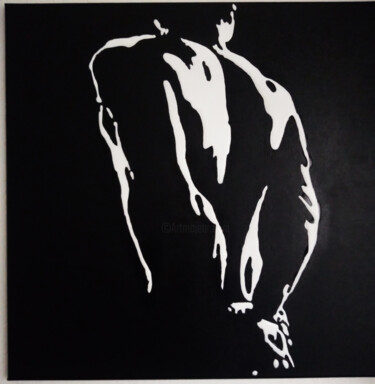 Painting titled "man's back" by Christine Sylvestre, Original Artwork, Acrylic