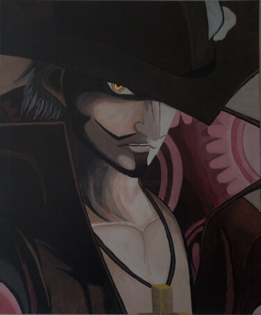 Painting titled "Dracule Mihawk [ On…" by Christine Sylvestre, Original Artwork, Acrylic Mounted on Wood Stretcher frame