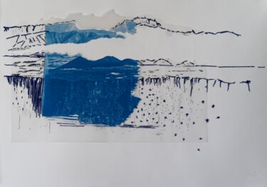 Printmaking titled "cyanotype 1" by Christine Vannier, Original Artwork, Ink