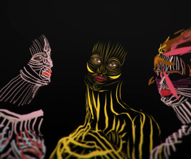 Arts numériques intitulée "Les trois femmes" par Christine Vannier, Œuvre d'art originale, Modélisation 3D
