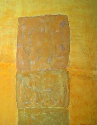Painting titled "Menhir" by Christine Vannier, Original Artwork, Oil