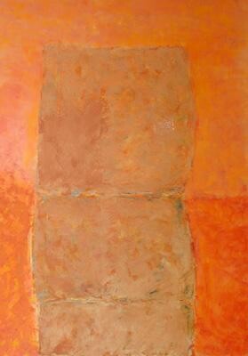 Peinture intitulée "Menhir de printemps" par Christine Vannier, Œuvre d'art originale, Huile