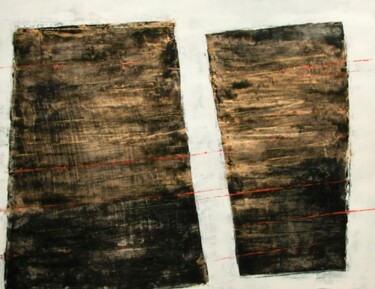 Pintura titulada "papier 1" por Christine Vannier, Obra de arte original, Oleo