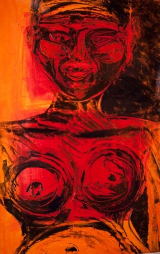 Peinture intitulée "Femme" par Christine Vannier, Œuvre d'art originale, Huile