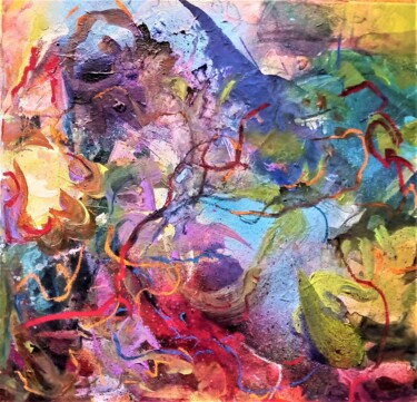 Malerei mit dem Titel "les fleurs I" von Christine Vinandy, Original-Kunstwerk, Acryl