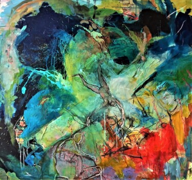 Painting titled "l'effondrement" by Christine Vinandy, Original Artwork, Acrylic