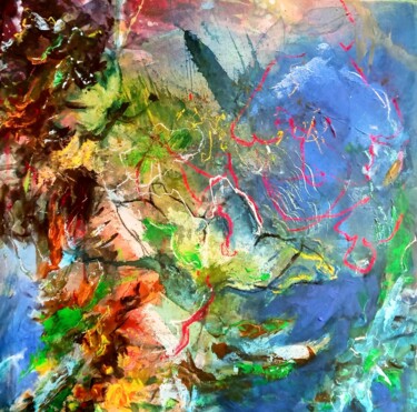 Malerei mit dem Titel "les fleurs III" von Christine Vinandy, Original-Kunstwerk, Acryl
