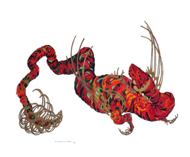 Rysunek zatytułowany „Dragon” autorstwa Christine Zeytounian-Belous, Oryginalna praca, Marker