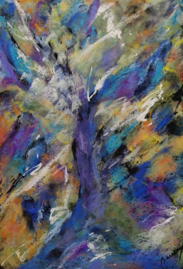 Peinture intitulée "Arbre de vie" par Christine Barreau, Œuvre d'art originale, Pastel
