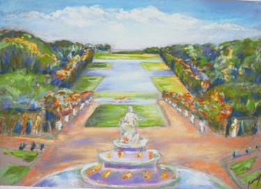 Dessin intitulée "Versailles" par Christine Barreau, Œuvre d'art originale, Pastel