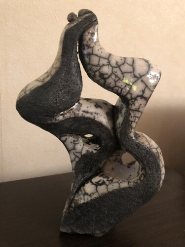 Sculpture intitulée "Sabes ( raku)" par Christine Batard, Œuvre d'art originale, Argile