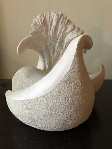 Sculpture intitulée "Vague blanche" par Christine Batard, Œuvre d'art originale, Terre cuite