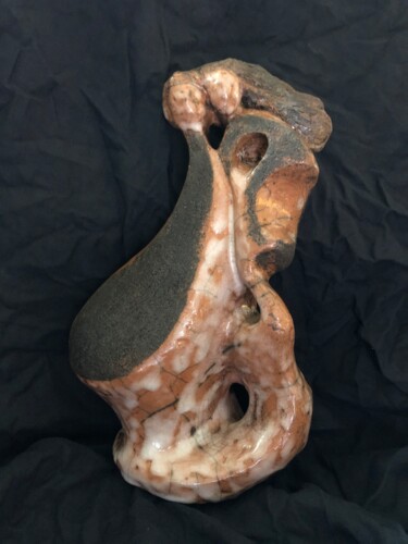 Sculpture titled "2 (raku)" by Christine Batard, Original Artwork, Clay