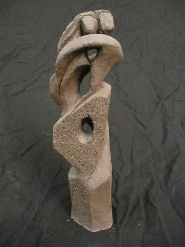 Sculpture titled "Carbone" by Christine Batard, Original Artwork, Terra cotta