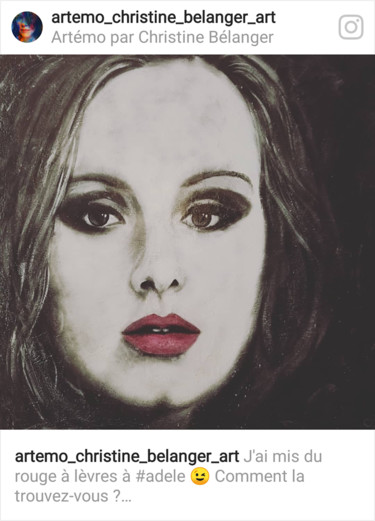 Peinture intitulée "Portrait Adele" par Christine Bélanger, Œuvre d'art originale, Acrylique