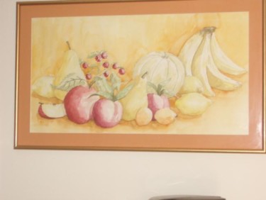 Painting titled "Fruits" by Christine Bousquet, Original Artwork, Oil