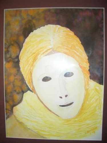Peinture intitulée "Masque" par Christine Bousquet, Œuvre d'art originale, Huile