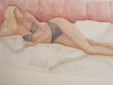 Pintura intitulada "La paresse" por Christine Bousquet, Obras de arte originais, Óleo