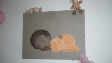 Painting titled "Bébé black" by Christine Bousquet, Original Artwork