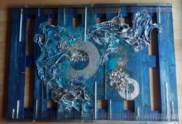 Collages intitulée "les fonds marins" par Llore, Œuvre d'art originale