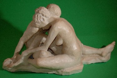 Sculpture intitulée "couple" par Christine Lambert, Œuvre d'art originale, Terre cuite