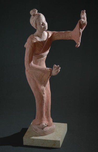 Sculpture intitulée "Danseuse Miyako" par Christine Lambert, Œuvre d'art originale, Terre cuite