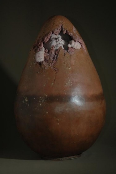 Sculpture intitulée "eggs" par Christine Lambert, Œuvre d'art originale, Terre cuite