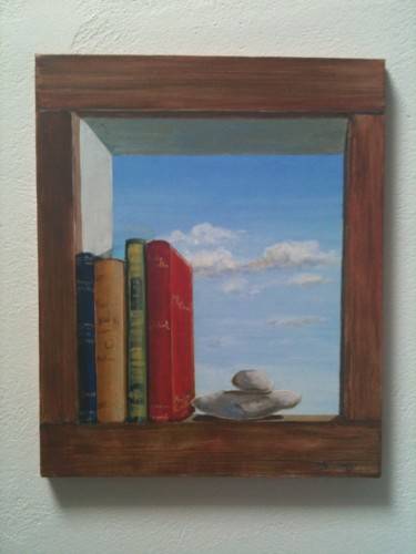 Painting titled "TROMPE L'OEIL" by Christine Lorenzo, Original Artwork, Acrylic