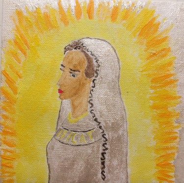 Peinture intitulée "Sainte vierge" par Christine Pageot, Œuvre d'art originale