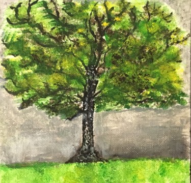 Painting titled "Un arbre en hiver" by Christine Pageot, Original Artwork, Acrylic