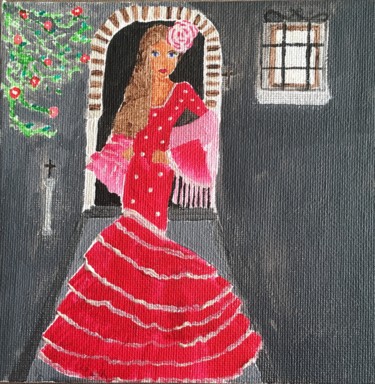 Painting titled "Flamenca" by Christine Pageot, Original Artwork, Acrylic