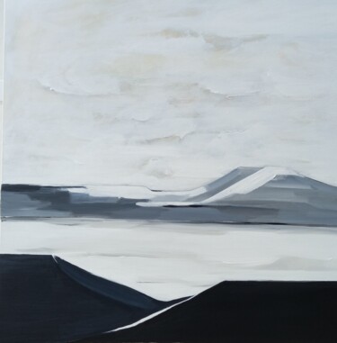 Painting titled "Return from iceland…" by Christine Teisserenc, Original Artwork, Acrylic Mounted on Wood Stretcher frame