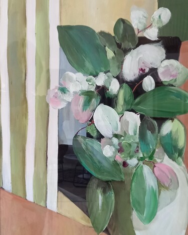Картина под названием "Série fleurs 2" - Christine Teisserenc, Подлинное произведение искусства, Акрил