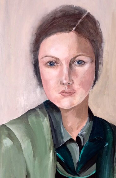 Painting titled "Portraits classiques" by Christine Teisserenc, Original Artwork, Acrylic Mounted on Wood Stretcher frame