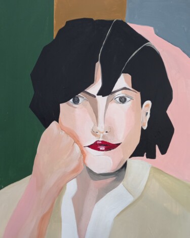 Malerei mit dem Titel "Galerie de portrait…" von Christine Teisserenc, Original-Kunstwerk, Acryl