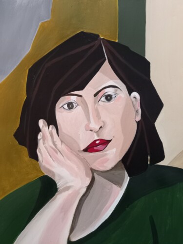 Peinture intitulée "Galerie de portrait…" par Christine Teisserenc, Œuvre d'art originale, Acrylique Monté sur Carton