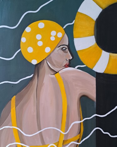 Peinture intitulée "Les nageuses 3" par Christine Teisserenc, Œuvre d'art originale, Acrylique Monté sur Châssis en bois