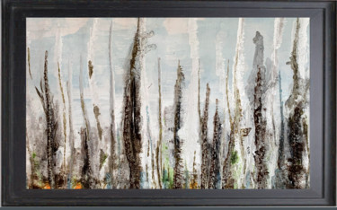 Peinture intitulée "Le gris des troncs…" par Christophe Carton, Œuvre d'art originale, Huile